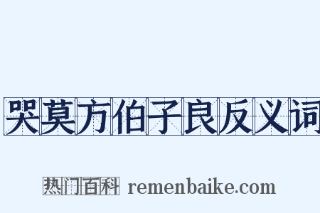 哭莫方伯子良反义词是什么意思的图片